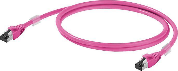 Weidmüller 1201270003 RJ45 Netzwerkkabel, Patchkabel CAT 6a S/FTP 0.3 m Magenta 1 St. (S/FTP, CAT6a, 0.30 m)