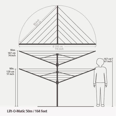 Produktbild Brabantia 100246 Lift-O-Matic Advance Séchoir Rotatif 50 m + Ancre Métal + Housse de Protection + Sa (50 m)