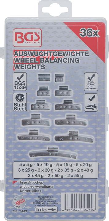 Actual product image BGS Balancing weights range