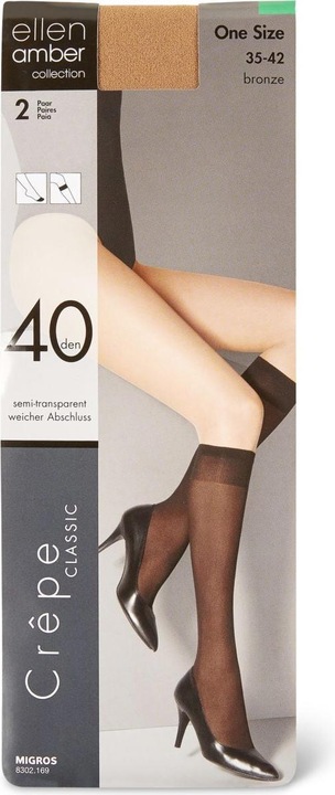Image du produit Ellen Amber Mi-Bas Pour Dames Crêpe (40 DEN)