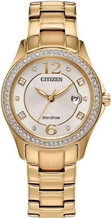 Produktbild Citizen Orologio da Donna Cristallo Eco-Drive Quadrante Champagne (Uhr mit Schmuckstein, 30 mm)