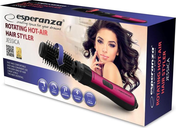 Image du produit ESP eranza EBL008 outil de coiffure Brosse à air chaud Noir, Rouge