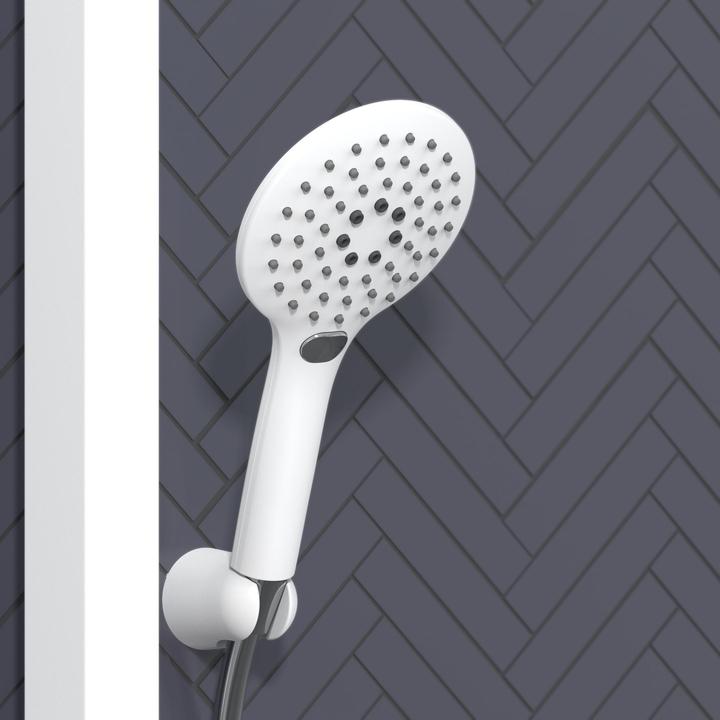 Image du produit Eisl Pomme de douche salle de bain RELAX Douchette à main Chrome Blanc Joint d'économie d'eau DX6070 (3 Types de jets, 16 l/min)