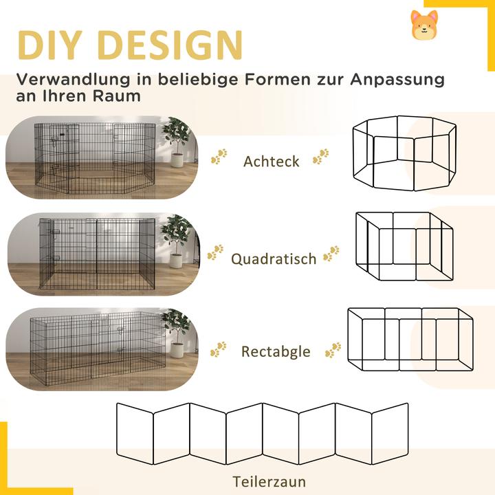 Actual product image PawHut Welpenauslauf Metall Schwarz