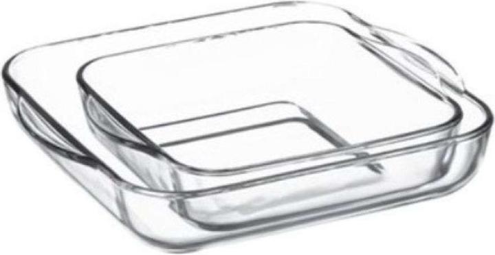 Hermia Shinex Glass Platter Set 2 Pieces