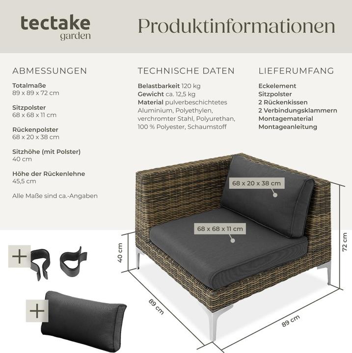 Image du produit tectake Ensemble modulable en rotin Villanova