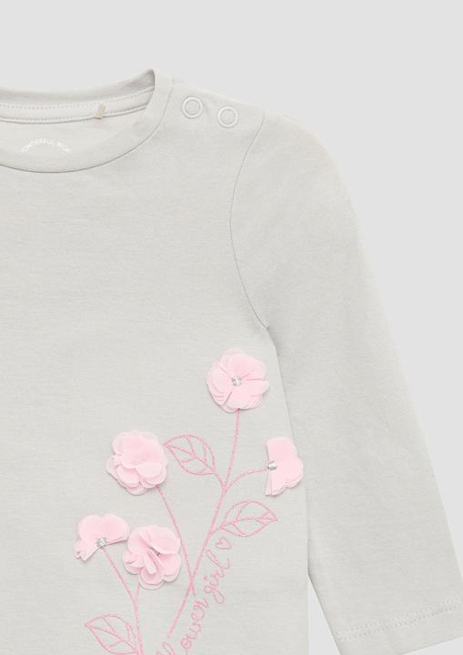 Produktbild S.Oliver T-Shirt Langarmshirt mit Blume- und Glitzerapplikation (86)