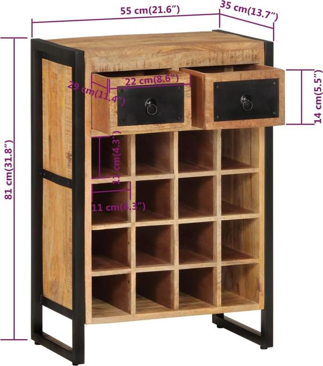 Immagine prodotto VidaXL Nhung (55 x 35 x 81 cm, 16 Fl.)