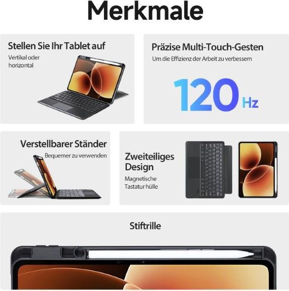 Image du produit Dux Ducis DK Series Keyboard Case mit Backllicht (US, Xiaomi Pad 7, Xiaomi Pad 7 Pro, Xiaomi Pad 8, Xiaomi Pad 8 Pro)