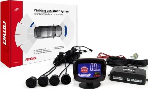 Image du produit Amio Kit de capteurs de stationnement, marche arrière, graphisme LED, 4 capteurs noirs