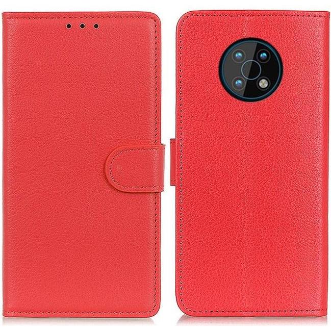 Thumbnail - MU Classic Litchi Leder Bookcover Series (Nokia G50), Smartphone Hülle, Rot