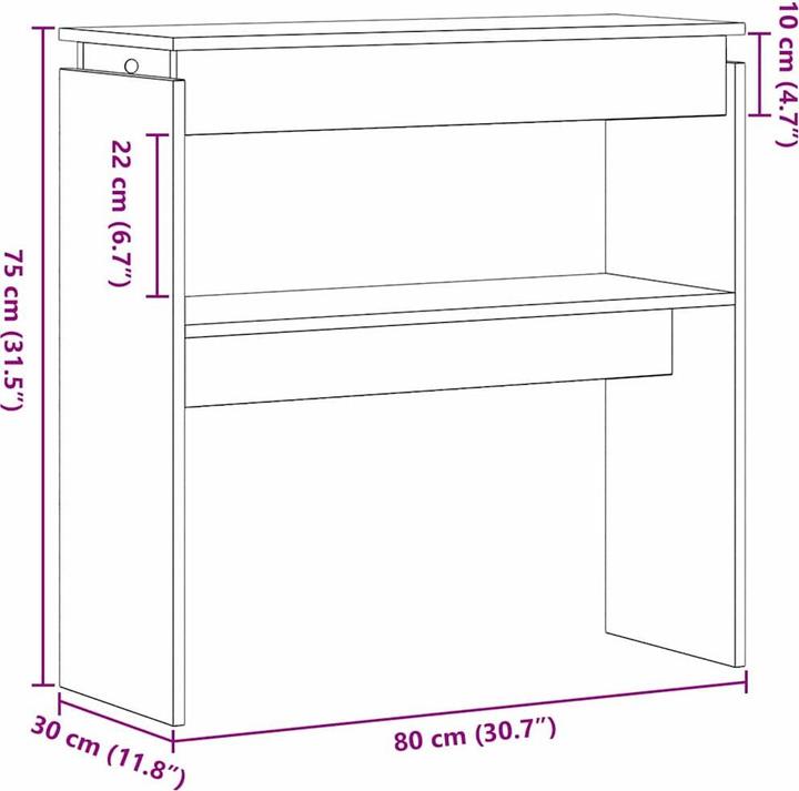 Image du produit vidaXL Moderne Konsole (30 x 30 x 80 cm)