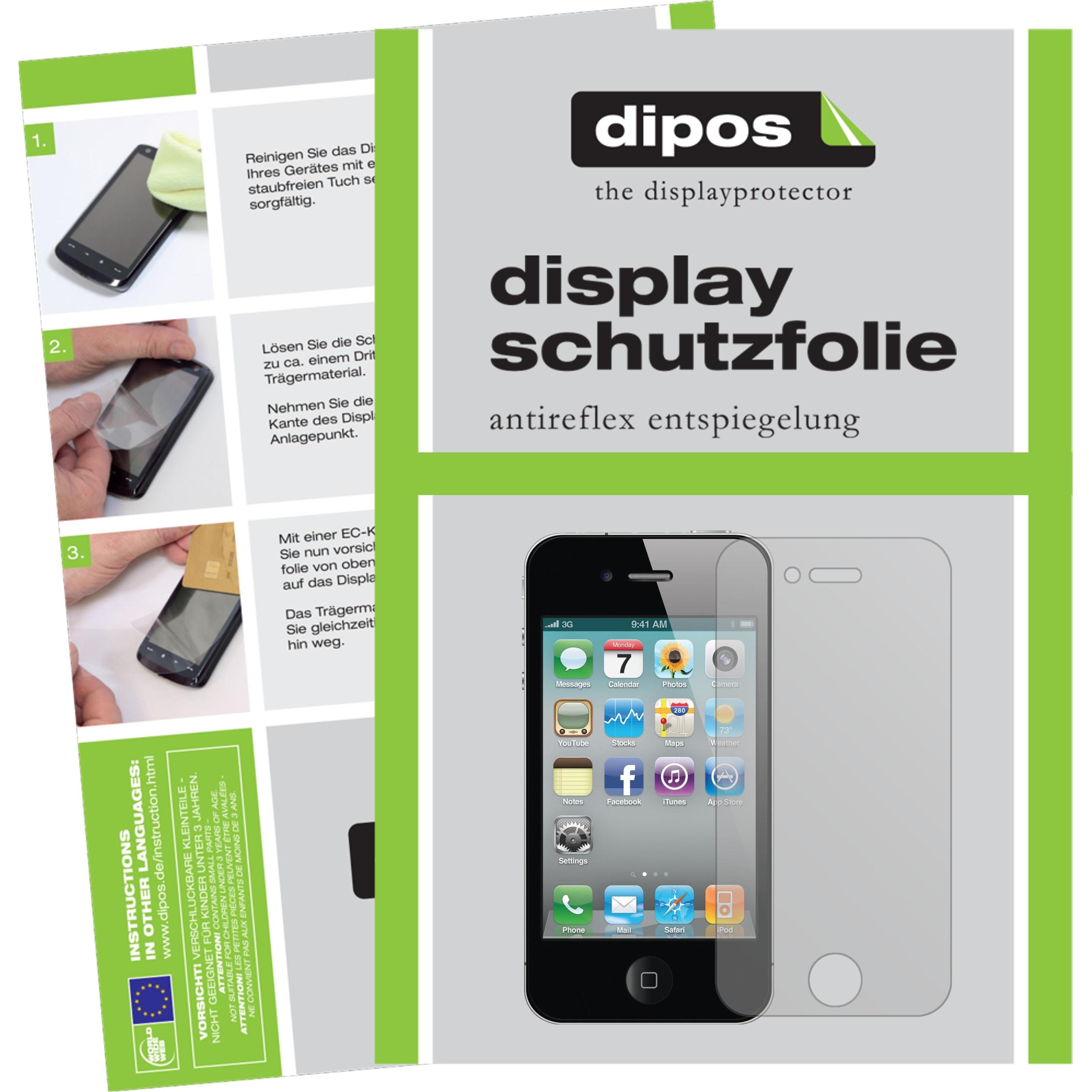 Dipos Displayschutzfolie Antireflex (5 Stück, Apple iPhone 4s, Apple iPhone 4), Smartphone Schutzfolie, Transparent