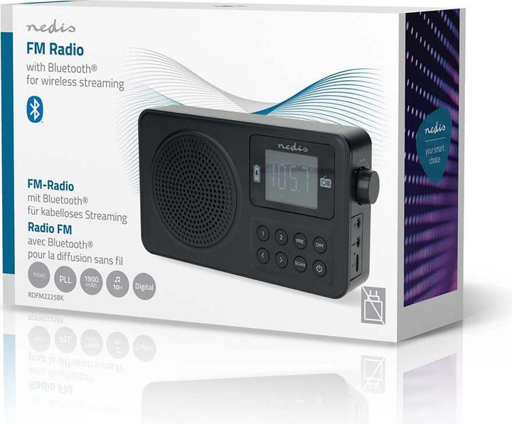 Actual product image Nedis FM-Radio | Tragbare Ausführung | FM | Akkubetrieben / Stromversorgung über USB | Digital | 2 W (FM, Bluetooth)
