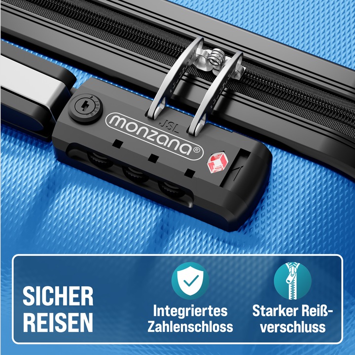 Produktbild Monzana Hartschalenkoffer TSA Schloss 3er Set
