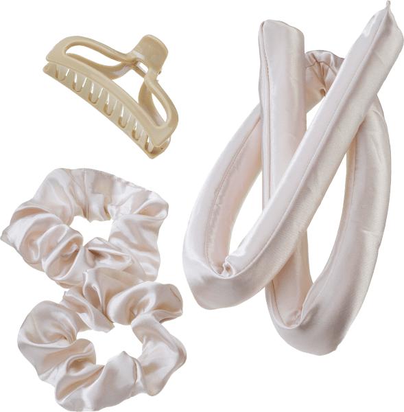 Produktbild dm ebelin Lockenstyler - Set bestehend aus einem Stylingtool, zwei Haargummis und einer Haarklammer (Accessoires, Schmuck)