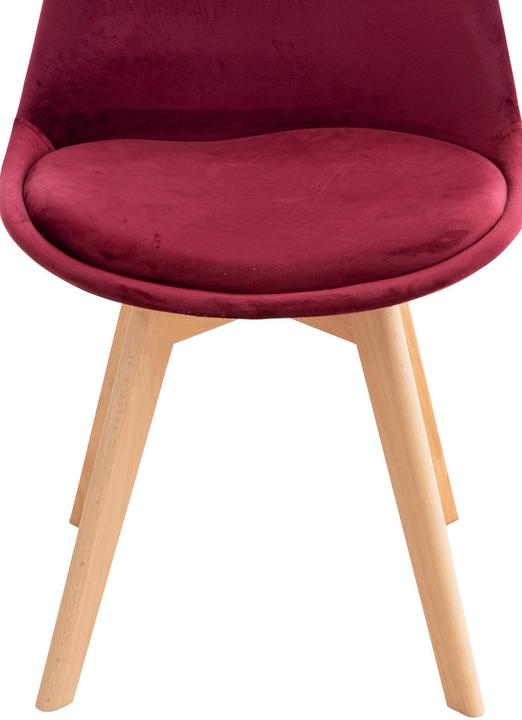 Image du produit CLP Lot de 4 chaises Linares velours bordeaux