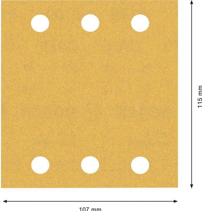 Actual product image Bosch Professional Zubehör EXPERT C470 Abrasive paper with 6 holes for orbital sanders, 115 x 107 mm, G 180, 10 pcs. (180)