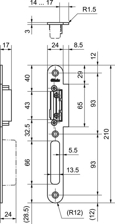 Image du produit Glutz Gâches à languette 16010 (Plaque de frappe)