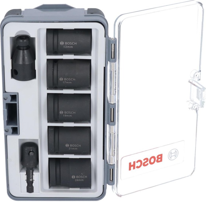 Produktbild Bosch Professional Zubehör Steckschlüssel-Set, 7-tlg., 13–24 mm (24 mm, 13 mm, 21 mm, 19 mm, 17 mm)