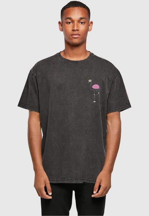 Actual product image Merchcode Flamingo Acid Washed Heavy Oversized Tee - 116899 (XXL)