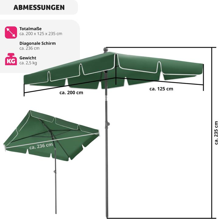 Actual product image tectake Parasol Vanessa (1.25 m)
