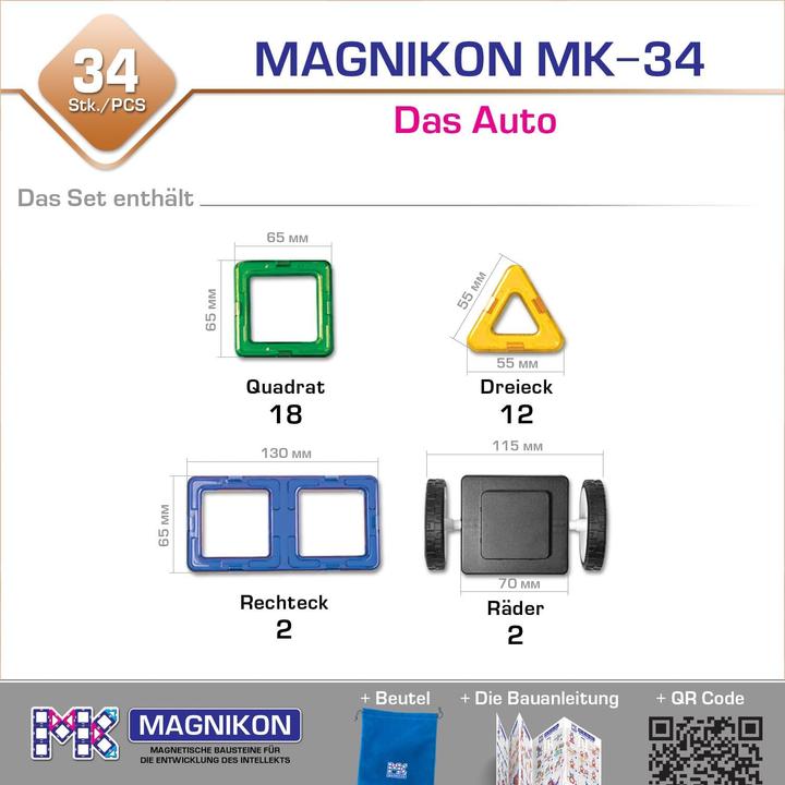 Actual product image Magnikon Magnetbausteine Set MK-34 Das Auto