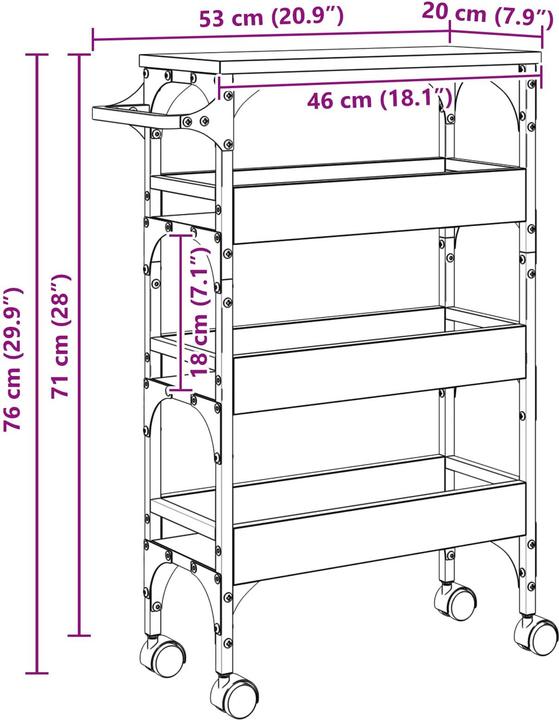 Image du produit vidaXL Küchentrolley