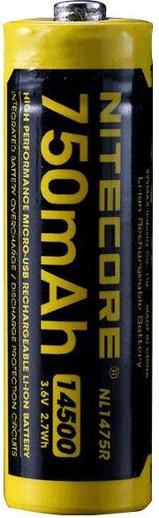 Produktbild Nitecore Li-Ion Akku Typ 14500 - 750mAh - NL1475R