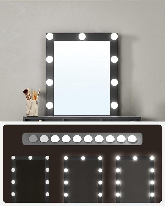 Actual product image Vasagle Schminktisch mit LED-Beleuchtung 80 x 40 x 145 cm (40 x 80 x 145 cm)