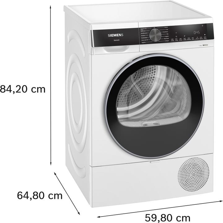 Actual product image Siemens iQ500 Heat Pump Dryer (8 kg, Right)