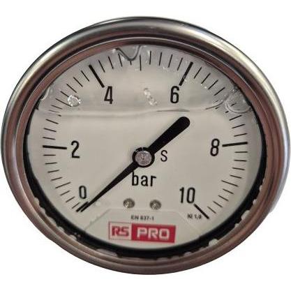 RS PRO Druckmessgerät Prozessanschluss unten Analo (Analizzatore), Misurazione