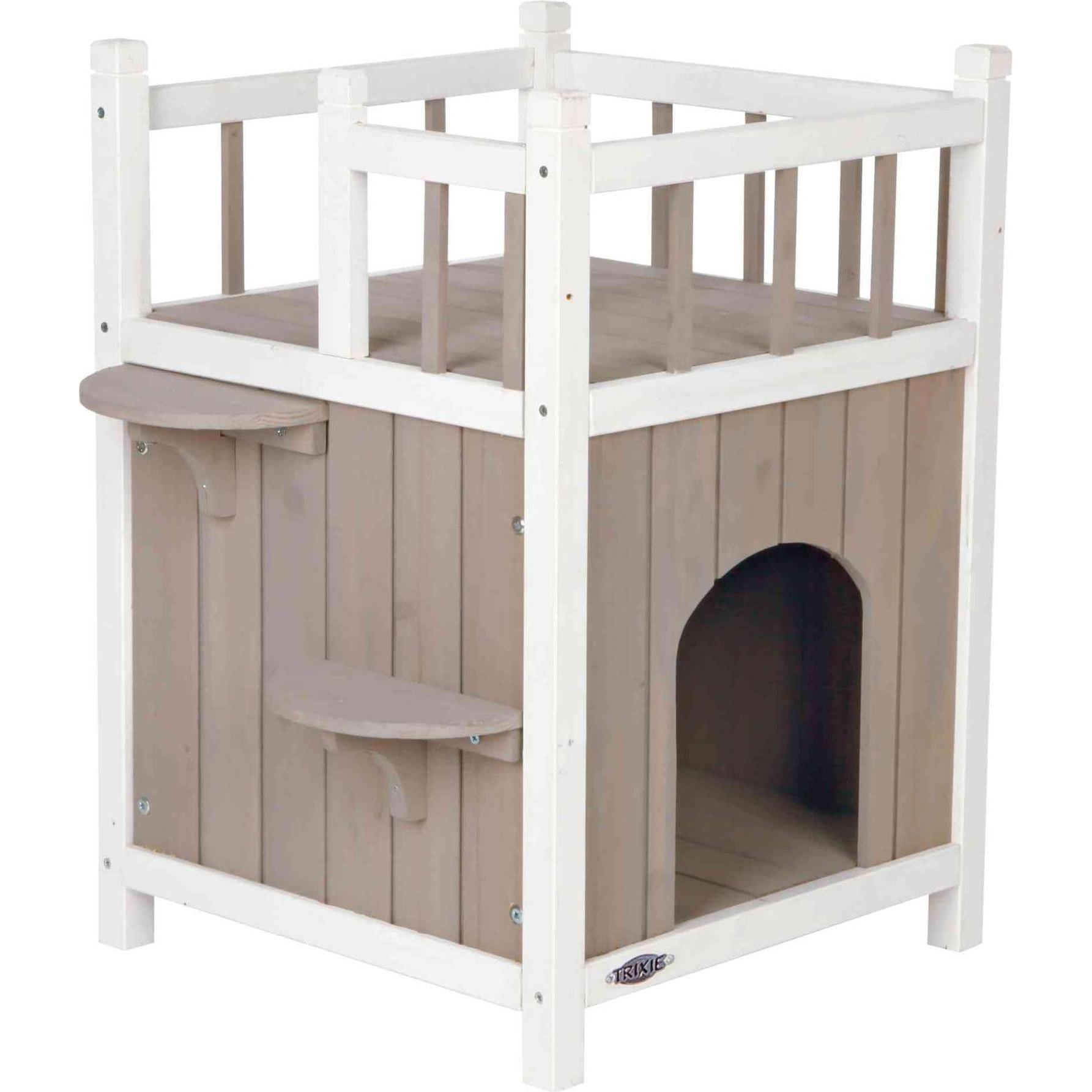 Trixie Home mit Balkon (45 cm, Grau und Weiss), Katzenbaum
