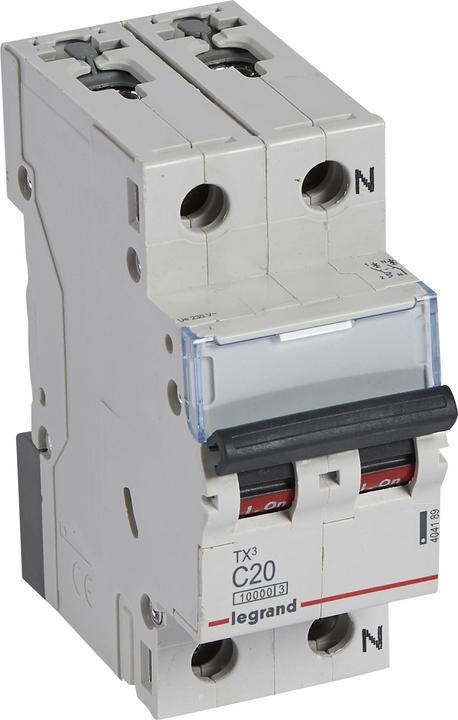 Actual product image Legrand LS SWITCH C20A 1P+N 10KA 2M (404189 TX3)