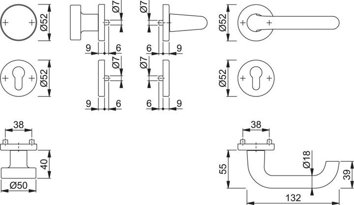 Actual product image Hoppe Rosette fitting F1 (Door handle)