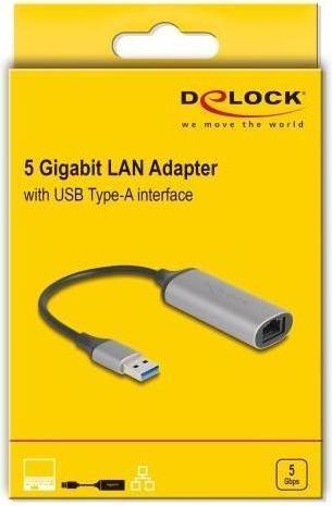 Energie-Label Delock USB Typ-A 5 Gigabit LAN Adapter (USB 3.1, RJ45 5 Gigabit Ethernet (1x))