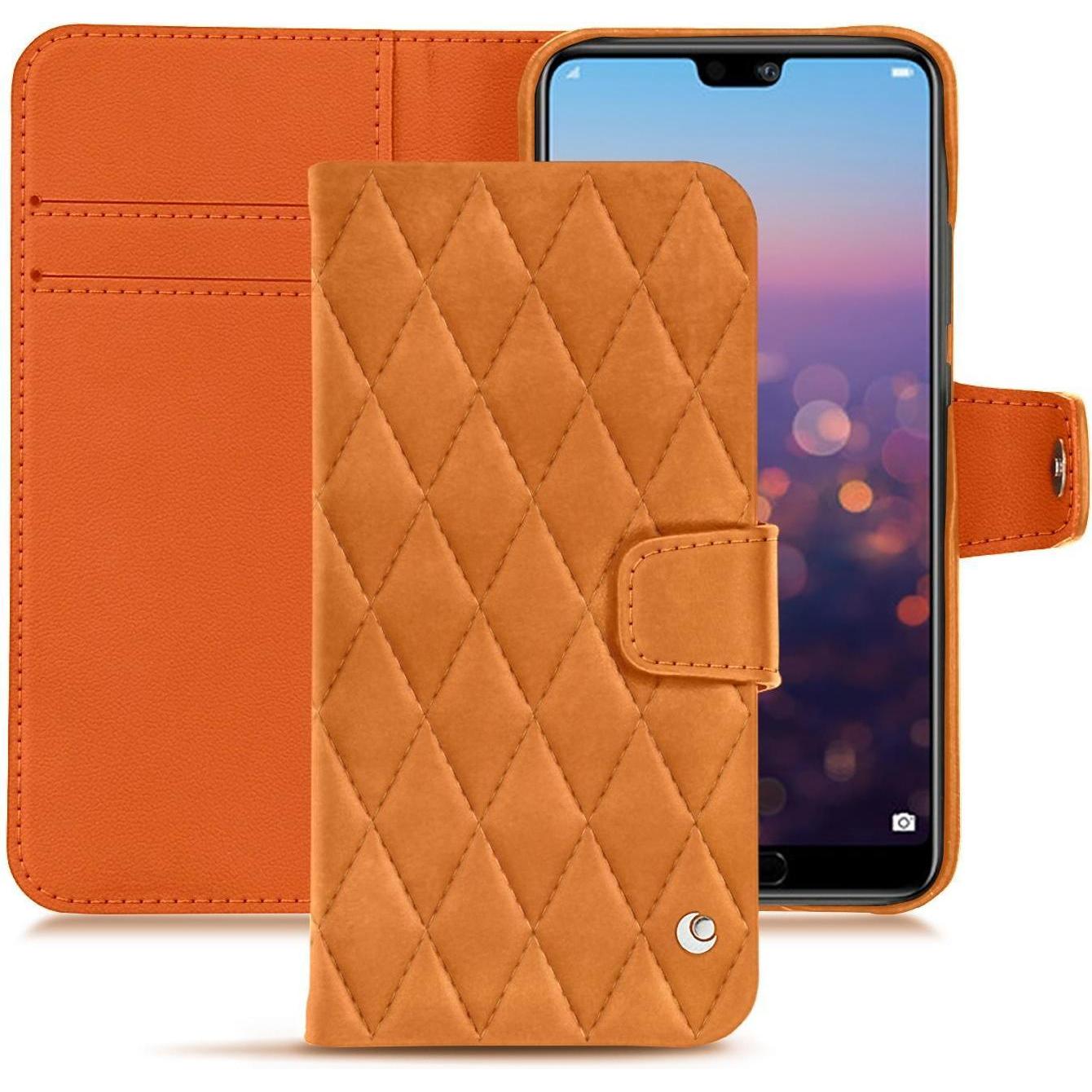 Noreve Lederschutzhülle Wallet (Huawei P20 Pro), Smartphone Hülle, Orange