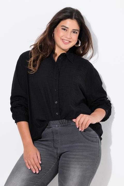 Produktbild Ulla Popken Hemdbluse, Oversized, Hemdkragen, Langarm (46, 48)