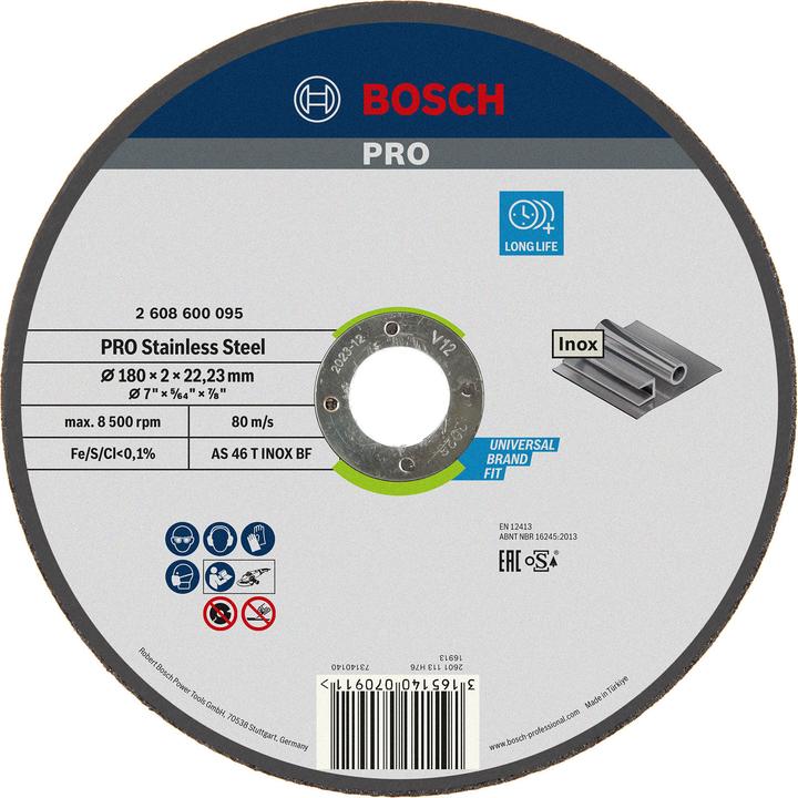 Actual product image Bosch Professional Zubehör PRO Stainless Steel cutting disc, 180 x 2 x 22.23 mm