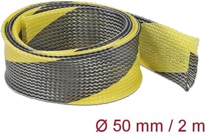 Image du produit Delock Tuyau tressé extensible 2 m x 50 mm noir-jaune (Gaines pour câbles, 200 cm)