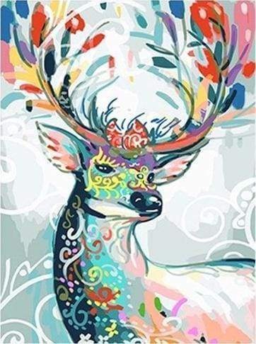 Actual product image Figured'Art Paint by Numbers - Multicolor Deer