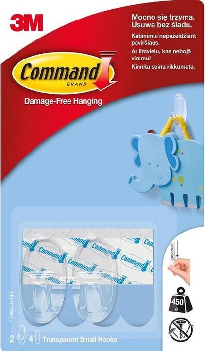 Actual product image 3M Command små gennemsigtige kroge med gennemsigtige strips 170