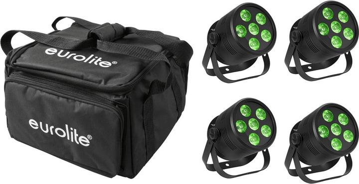 Eurolite Set 4x LED Silent Par 6 QCL Floor sw + Soft-Bag (LED)