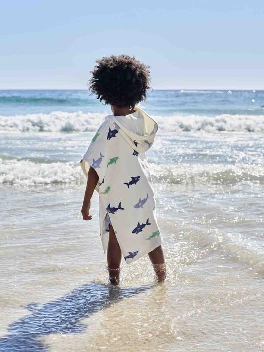 Image du produit Vertbaudet Kinder Badeponcho HAIE mit Recycling-Baumwolle, personalisierbar (98, 86)