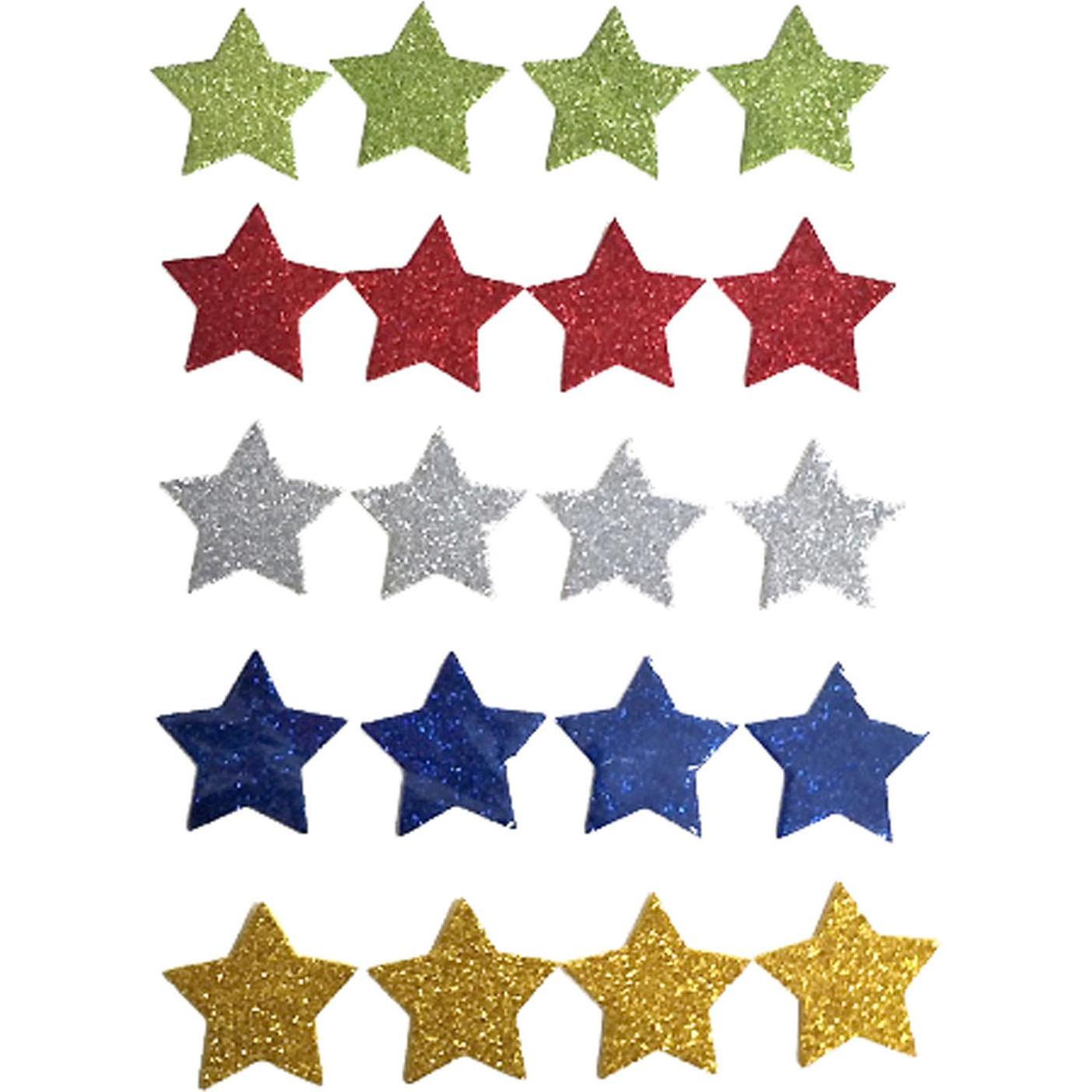 Thumbnail - Haza Witbaard, Sticker, Schaumaufkleber Stars Glitter, 54st.