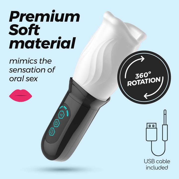 Actual product image Crushious Fellatrix - Rotating Mouth Masturbator - White