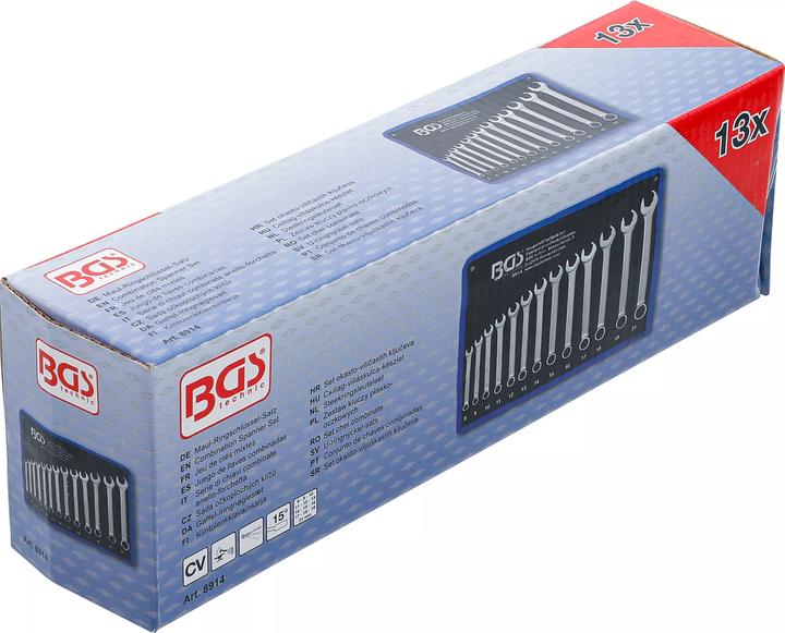 Produktbild BGS Maul-Ringschlüssel-Satz Maulseite mit Ratschenfunktion SW 8 - 21 mm 13-tlg. (19 mm, 12 mm, 14 mm, 16 mm, 10  mm, 21 mm, 18 mm, 17 mm, 11 mm, 15 mm, 8 mm, 9 mm, 13 mm, 20 mm)