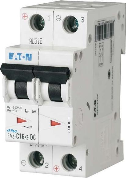 Actual product image Eaton MOE FAZ-C50/2-DC LS switch C-Char 50A, 2p, DC