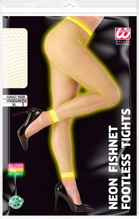 Image du produit Widmann Années 80 - leggings résille jaune fluo