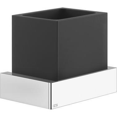 Gessi, Badarmatur, Rettangolo Accessoires Wand Glashalter, Becher schwarz, 20808